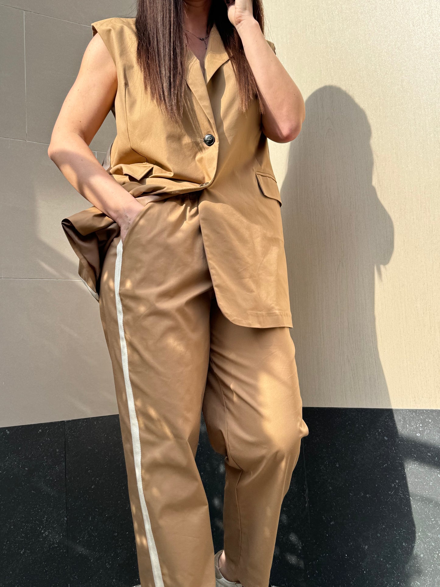 Gilet cotone con profilo