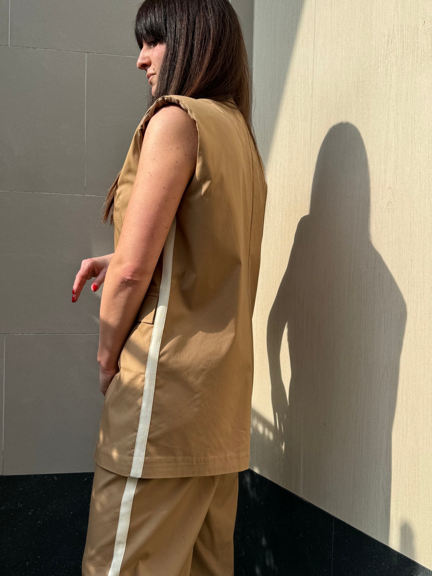 Gilet cotone con profilo