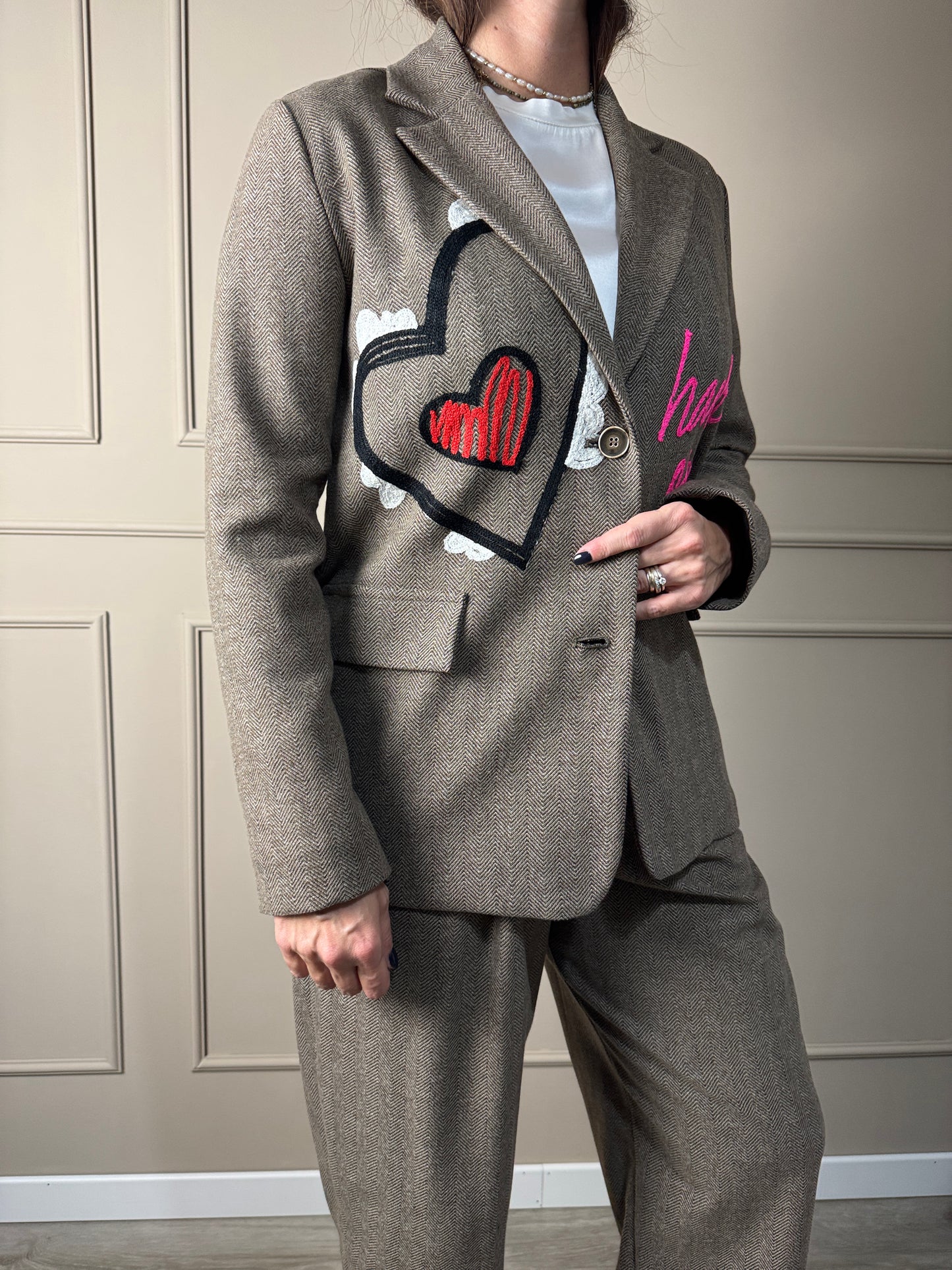 Blazer over con ricamo
