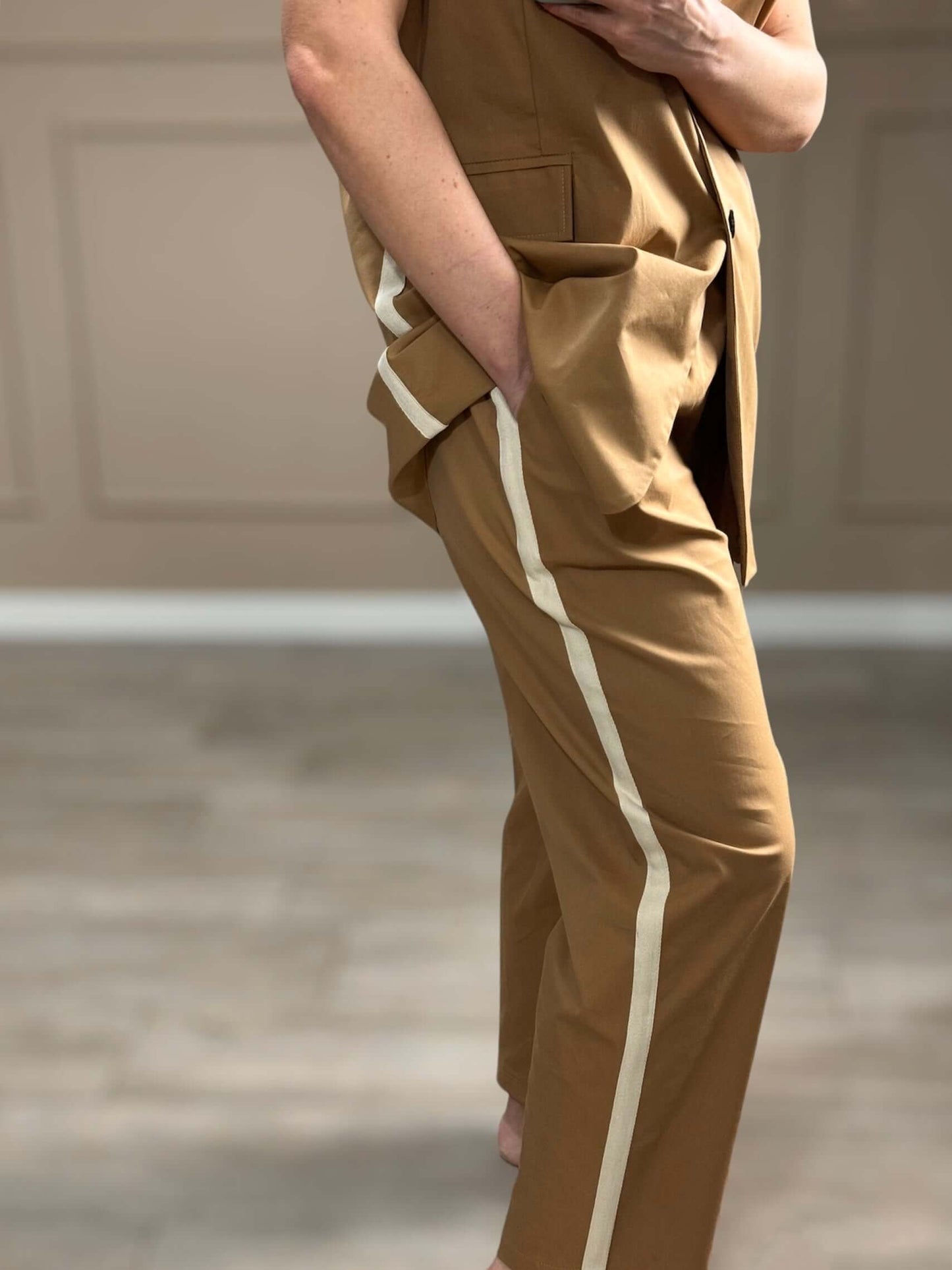 Pantalone cotone con profilo