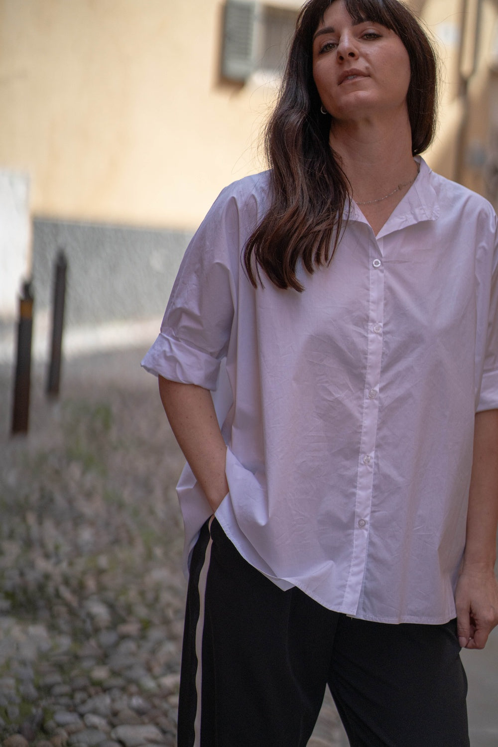 Camicia con stampa sul retro